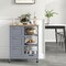 Rolling Kitchen Island Utility Storage Cart with 3 Large Drawers-White - 26.5" x 14.5" x 33" (L x W x H)